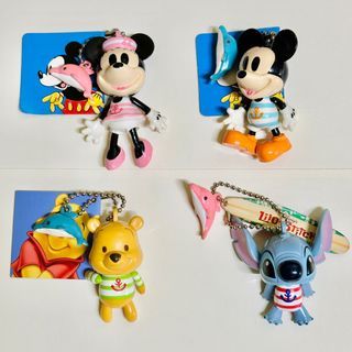 Disney Mickey & Minnie Mouse, Winnie the Pooh, Stitch Summer Ver. with Dolphin Plastic Figure Keychains/Charms - Php 250 each