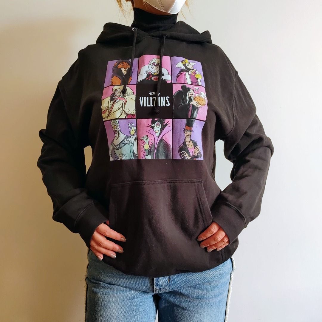 Disney Villains Women Black Pullover Hoodie One Size L Authentic Halloween Japan Limited L