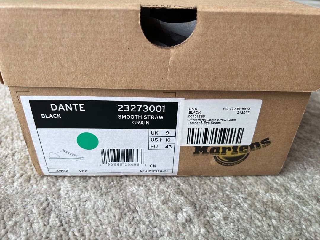 Dr martens dante straw on sale grain leather 6-eye shoes