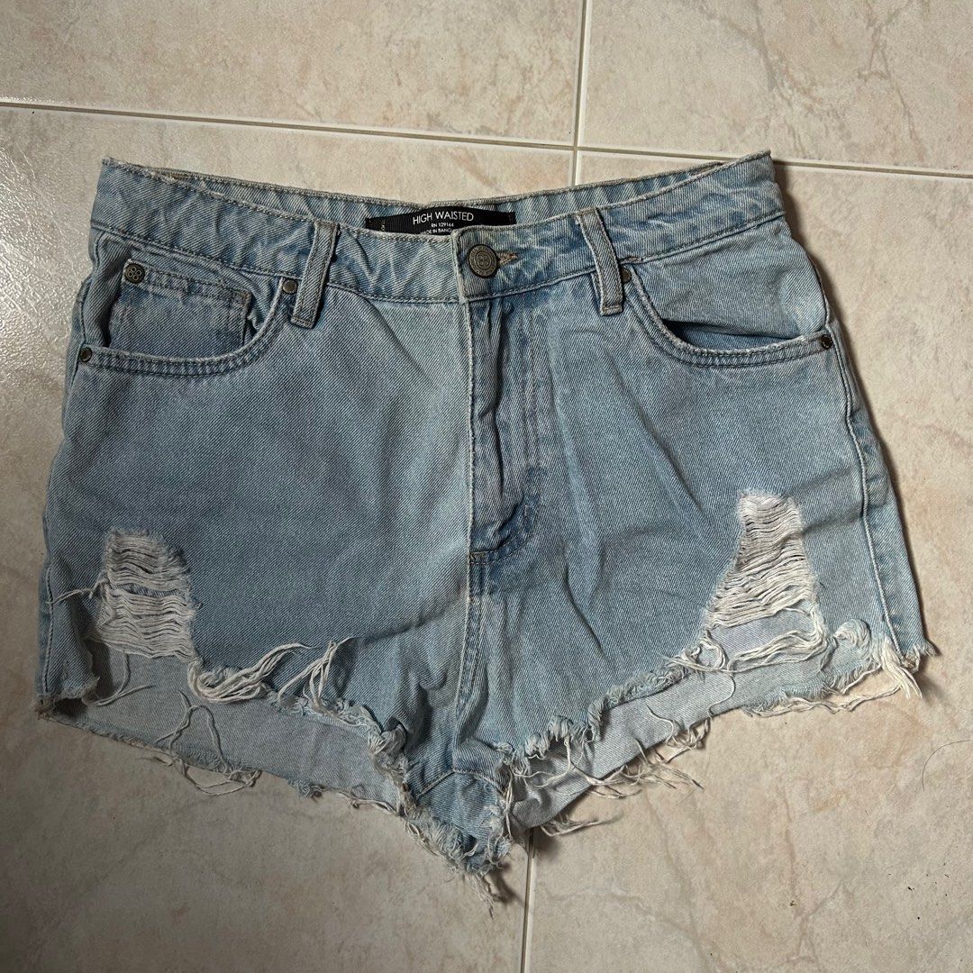Factorie Ripped Denim Raid Shorts Women s Fashion Bottoms