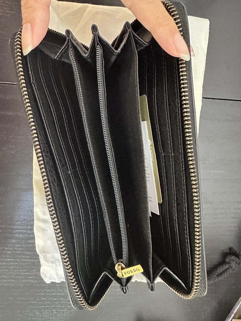 Fossil logan zip around wallet store