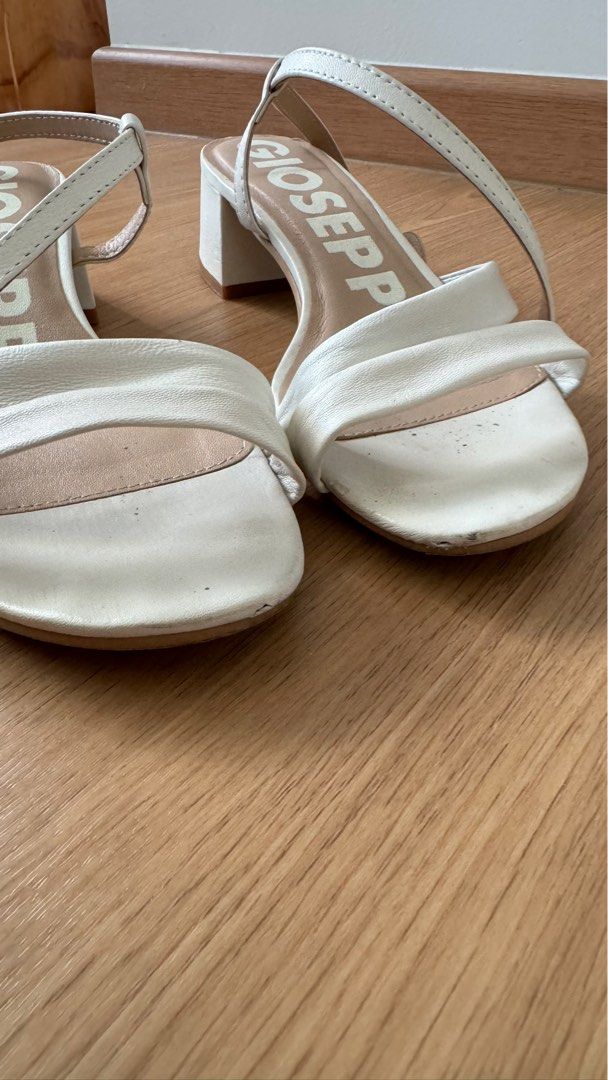 White cheap leather sandals