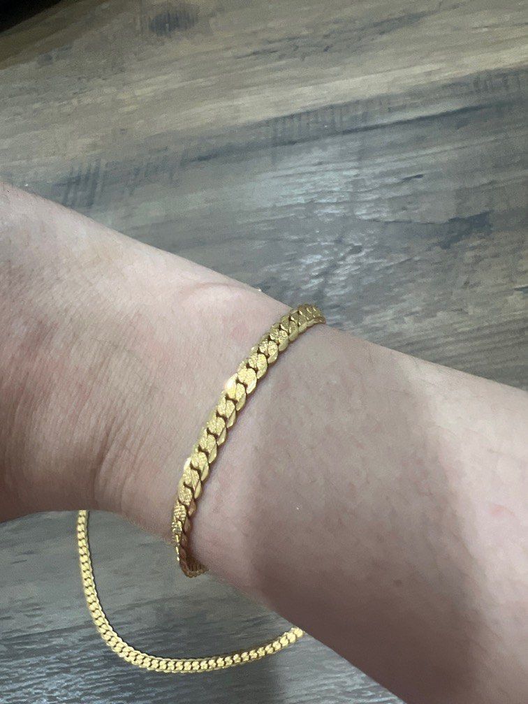 Gold necklace deals set with bracelet