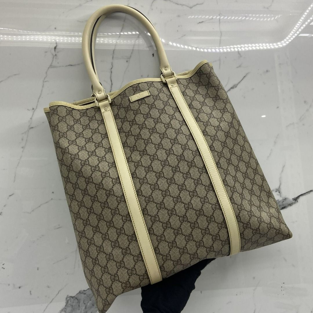 GUCCI 223668 GG WHITE TOTE BAG 247001300 JX