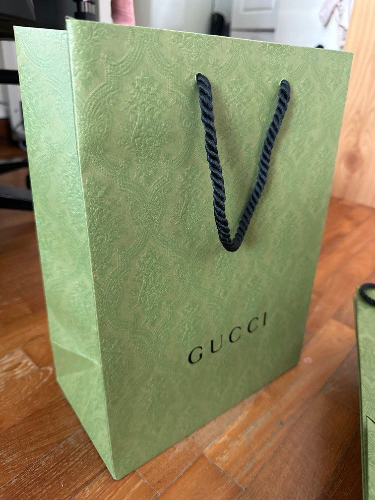 Gucci green paper bag shop