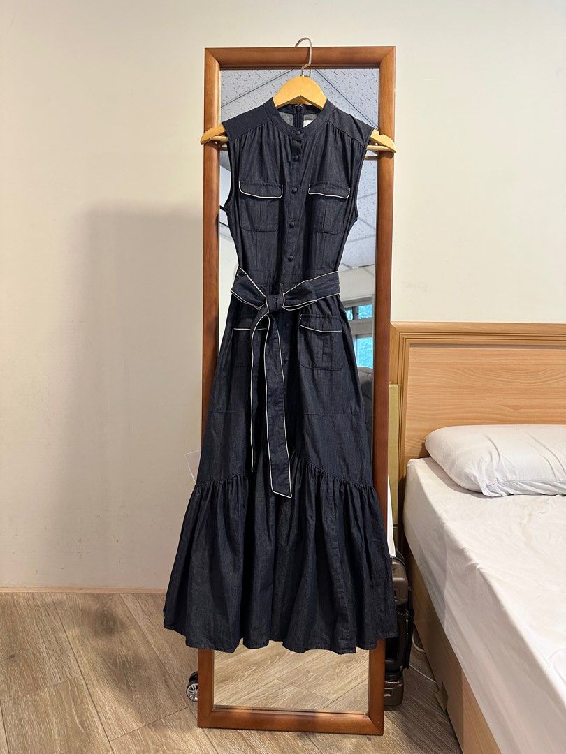 Herlipto Marseille Belted Denim Dress