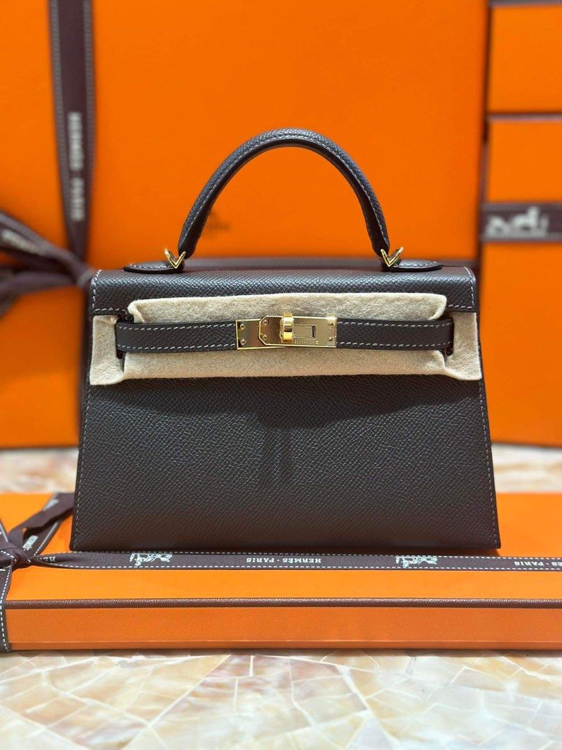 Hermes Kelly 20 Graphite Epsom Ghw 24012711