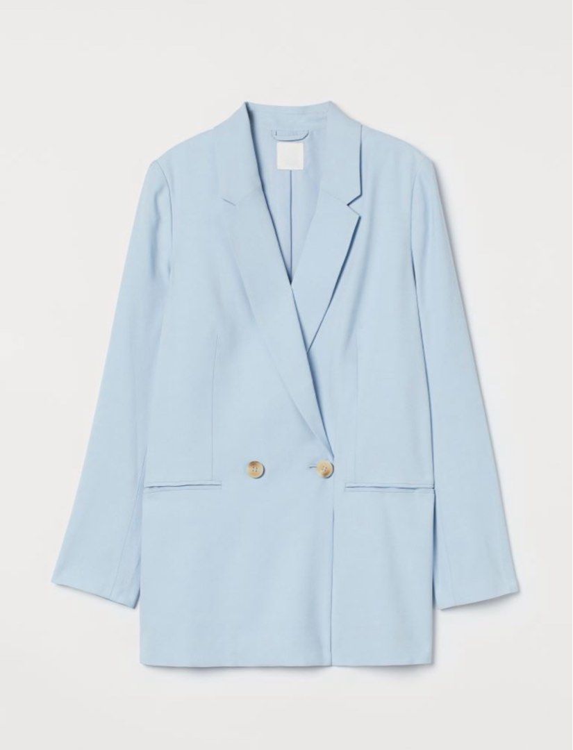 H M light blue blazer Women s Fashion Coats Jackets and