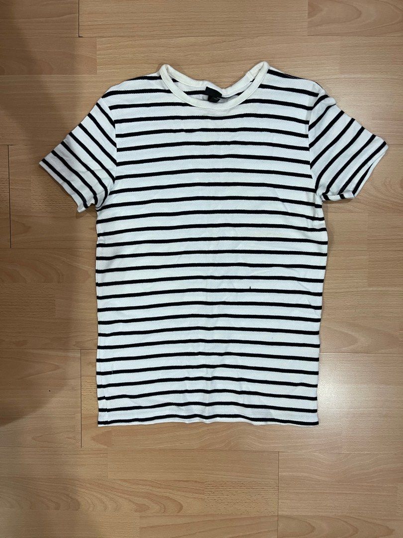 H&m mens hot sale striped t shirt