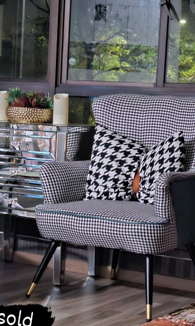 Houndstooth armchair sales