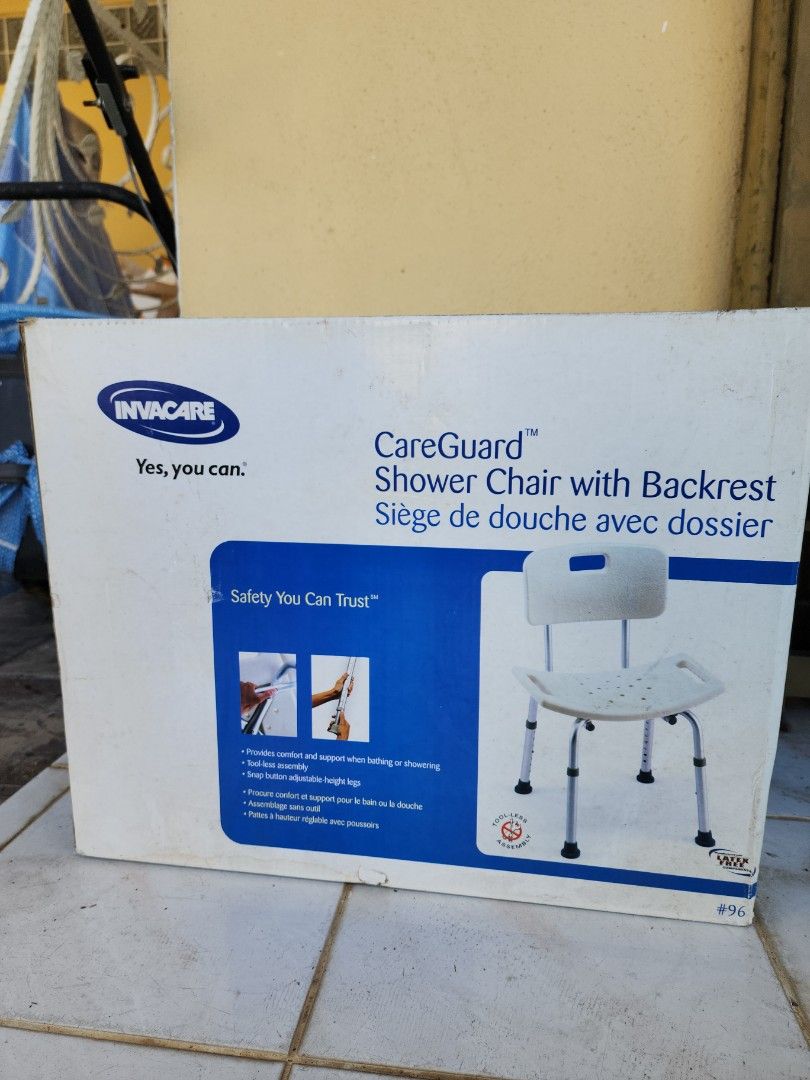 Invacare shower chair with backrest sales