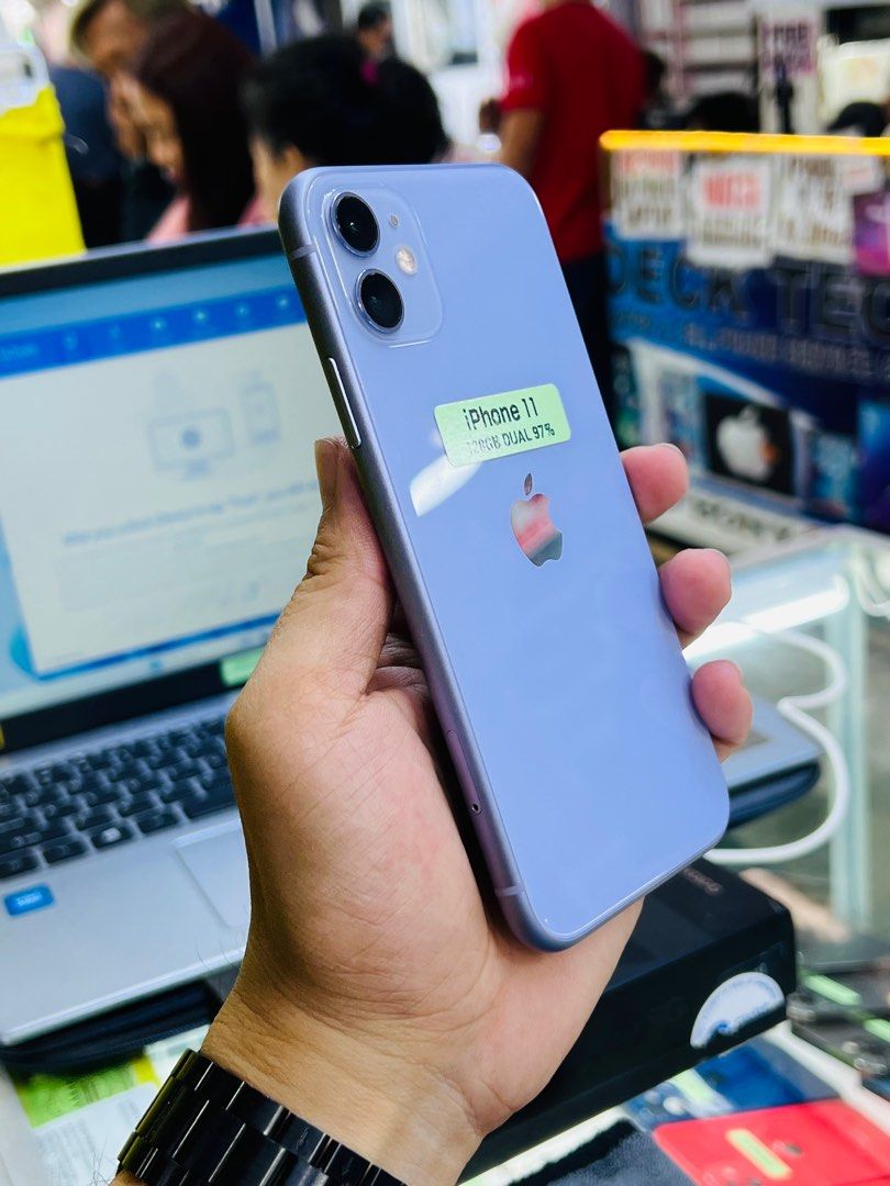 iPhone 11 128GB 97BH Openline Dualsim 99%smooth No issues (Category: iPhone 11 Series) located in San Juan City. Submitted by saabangadgetshop (Listing ID 1282356745, Image 3). Description: Onhand | Pre-owned iPhone 11 Purple 128GB OPENLINE DUALSIM HONGKONG VARIANT Battery Health 97% NO HIDDEN ISSUES NO HISTORY OF REPAIR 99%Smooth TEST TO SAWA RESET ALL YOU WANT NOT REFURBISHED AUTHENTIC PHONE ALL WORKING 🆓Freebies ✅20w adaptor w/cable ✅Case ✅Te