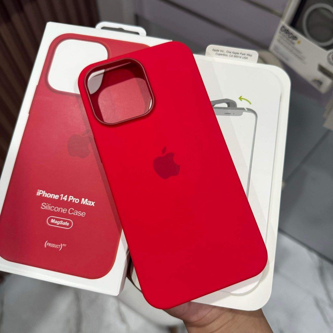 iPhone 14 Pro Max Red Magsafe Silicone with Case Animation (Category: Cases & Sleeves) located in Quezon City. Submitted by rcstny (Listing ID 1282198066, Image 3). Description: iPhone 14 Pro Max Red Magsafe Silicone with Case Animation ✨new✨ - silicone case - magsafe ready with case animation - wireless charging - magnetic case ₱650 Colors: Midnight Black, Chalk Pink, Deep Purple/ Elderberry, Red.