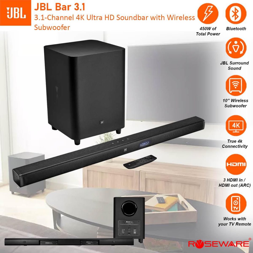 Jbl 3.1 soundbar for outlet sale