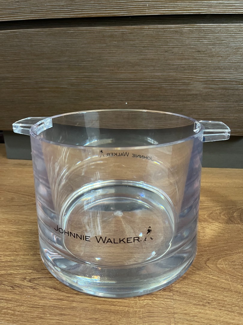 Johnnie Walker Ice Bucket Clear Plastic Johnny Whisky, Hobbies & Toys