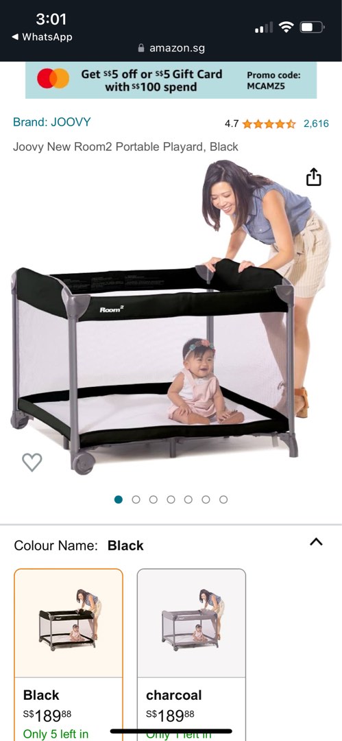 Joovy new room2 portable playard black on sale