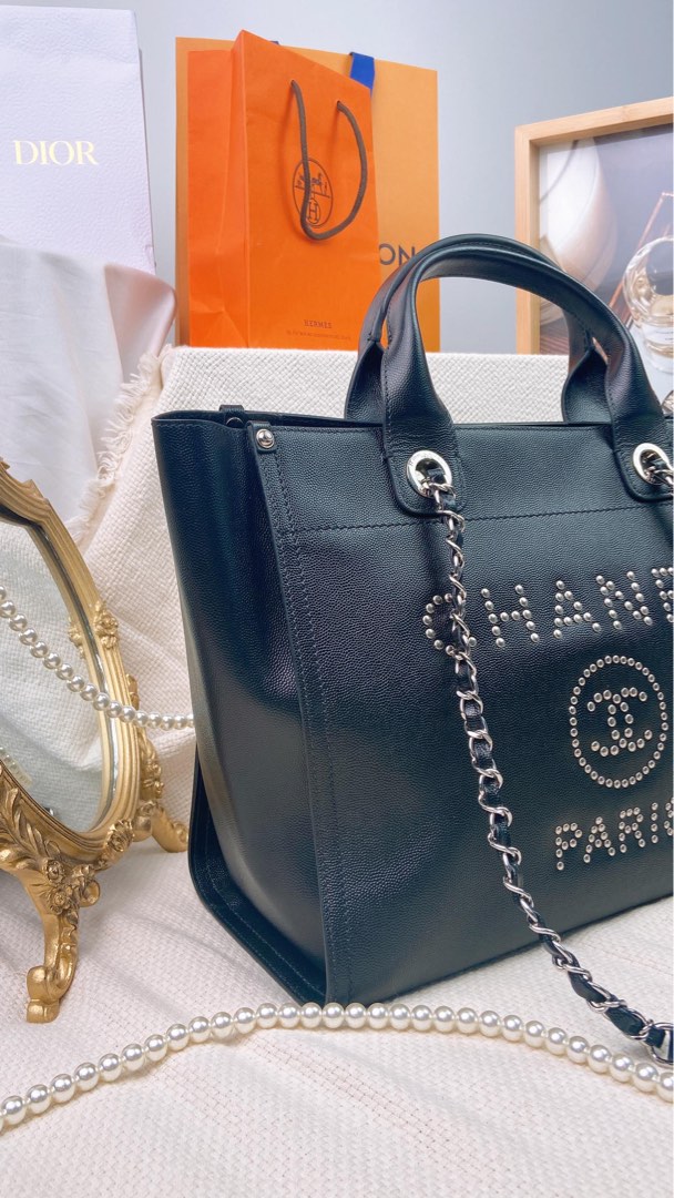 Chanel deauville store tote caviar