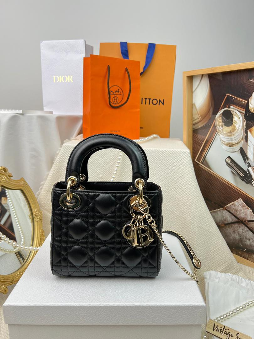 JZC8255 Black Mini Lady Dior GHW Luxury Bags Wallets on Carousell