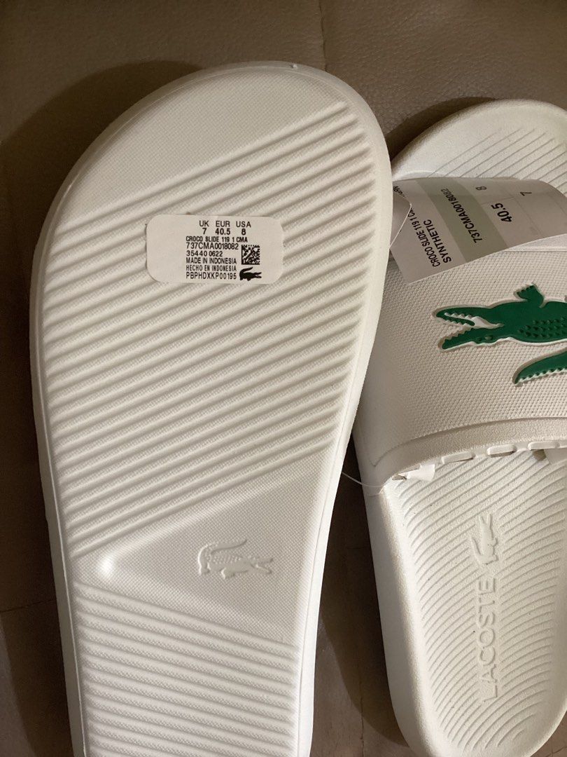 Lacoste men's hotsell croco synthetic slides