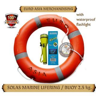 Lifebuoy with Submersible Flashlight USB Type built in battery high beam LED light Diving Flashlight