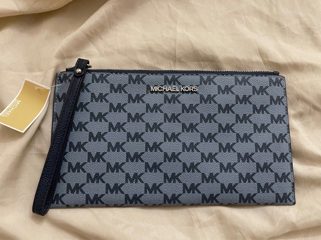Michael kors jet set logo coated canvas pouch deals
