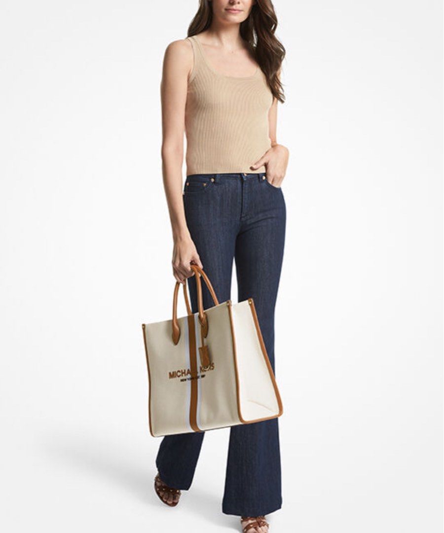 Michael kors sales black canvas tote