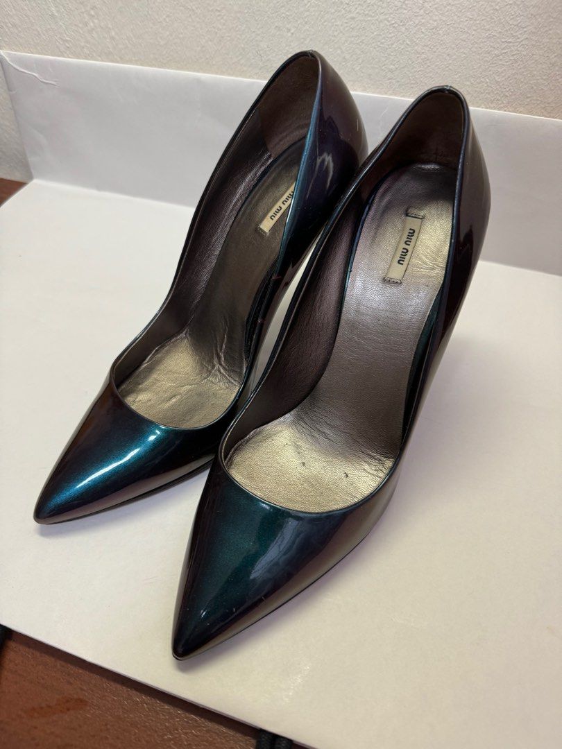 Miu Miu Patent Iridescent Purple Heels 37 Women s Fashion