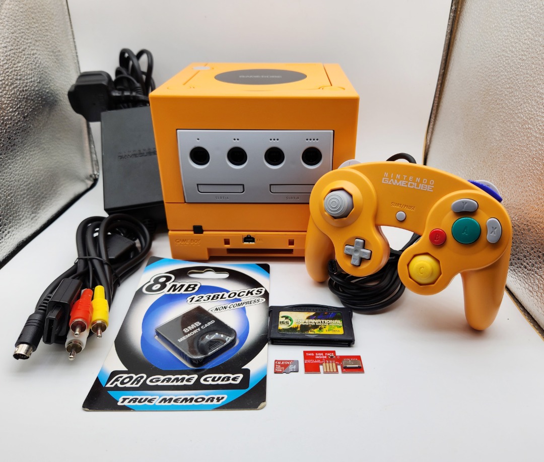 Modded Gamecube Spicy Orange PicoBoot Gameboy Player SD2SP2 64GB