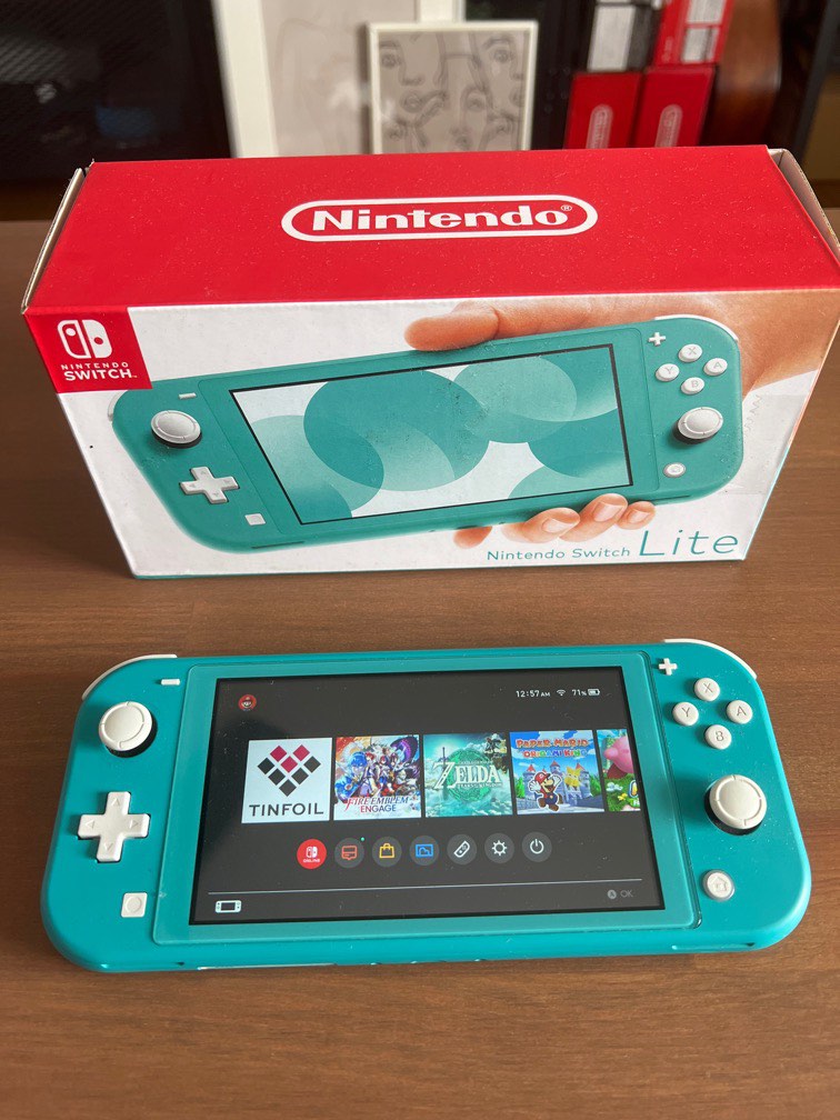 Modded nintendo switch lite turquoise blue colour 128gb Video