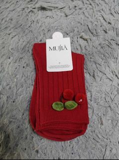 Mujia red Cherry Socks