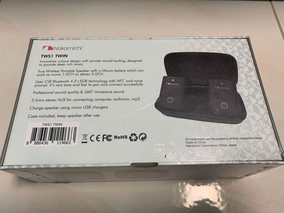 Nakamichi TWS1 Twin True Wireless Portable Speaker