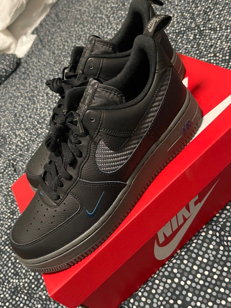 Nike Air Force 1 Carbon Fiber Weave Black Grey Blue Men s