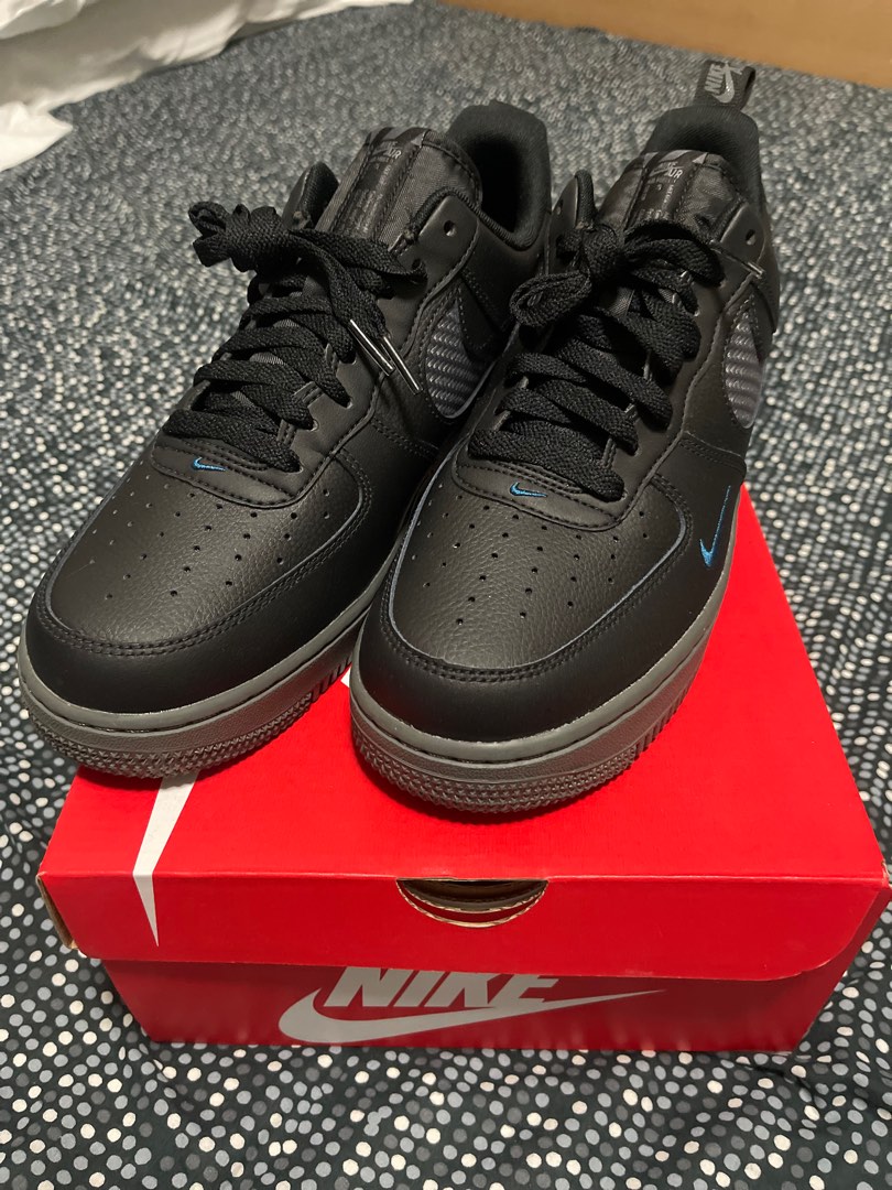 Nike Air Force 1 Carbon Fiber Weave Black Grey Blue Men s
