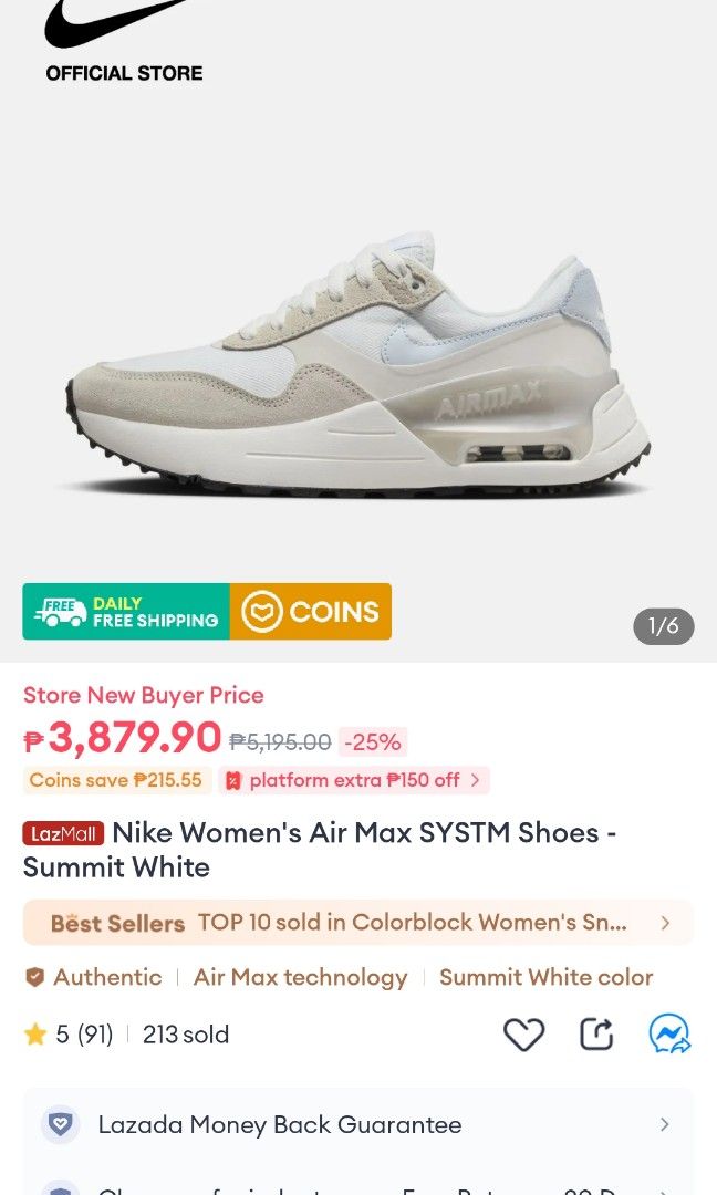 Nike Airmax Systm Shoes Women s Fashion Footwear Sneakers on
