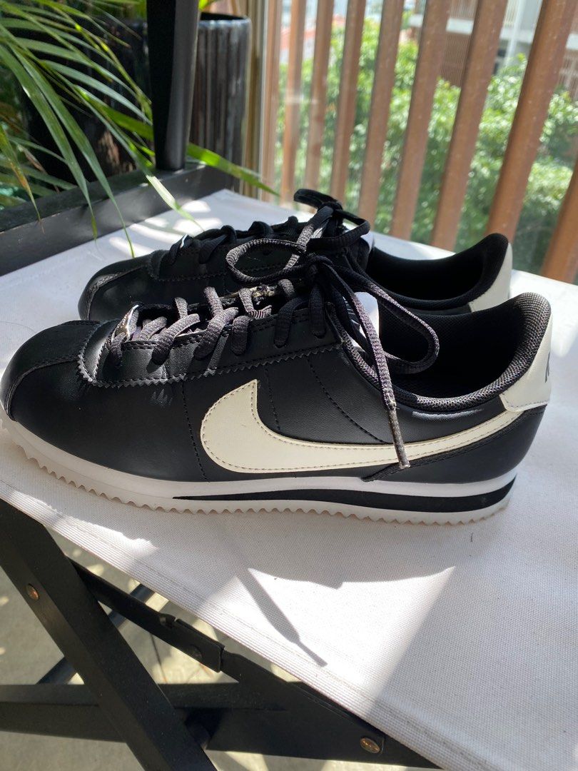 Nike Cortez black and white leather Women s Fashion Footwear