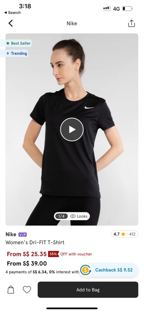 Nike Dri fit Tshirt Women s Fashion Activewear on Carousell