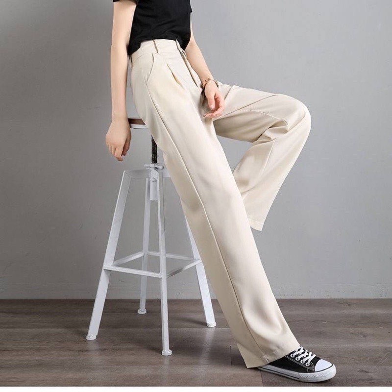 Split Hem Knit Ribbed Wide Leg Pants - Nude