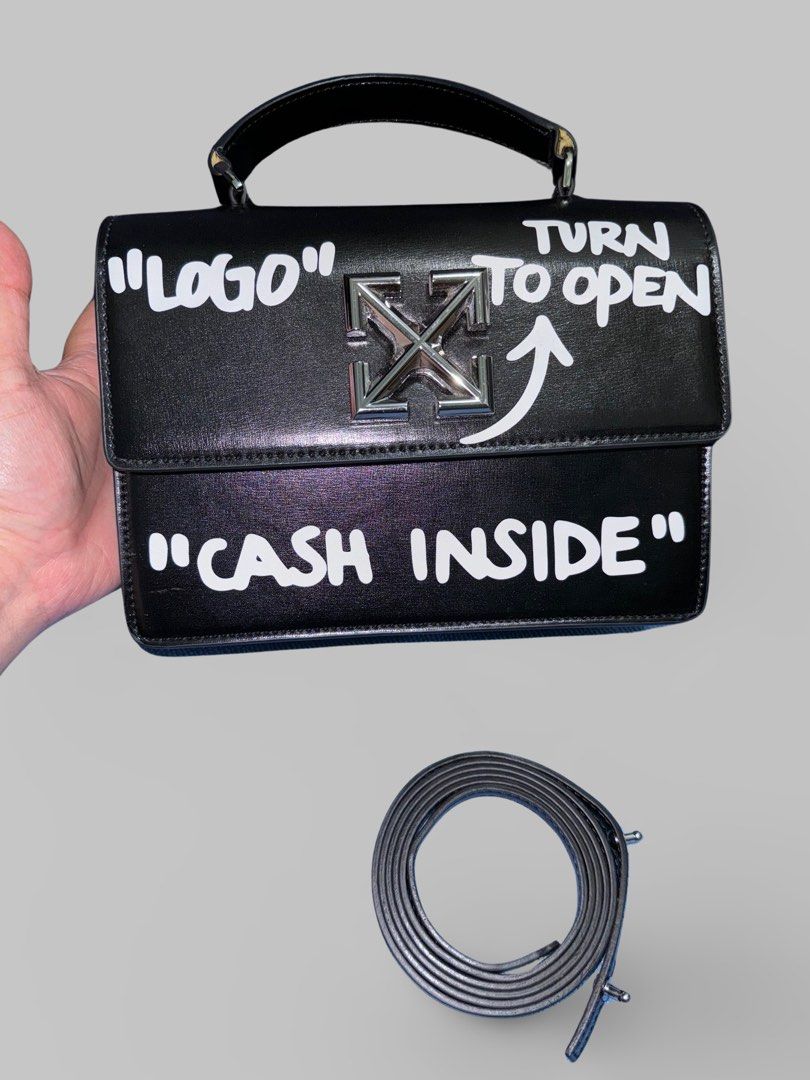 Off white jitney cash inside bag authentic sling bag body bag hand bag Women s Fashion Bags Wallets Cross body Bags on Carousell