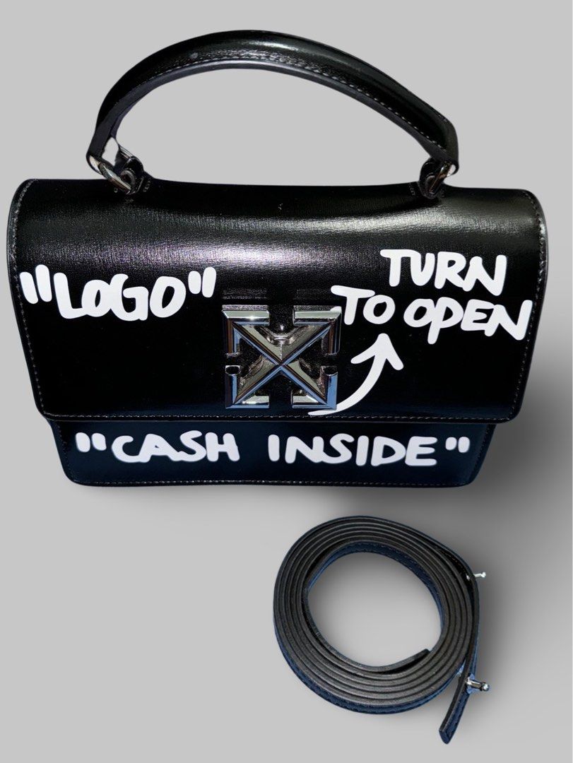 Off white jitney cash inside bag authentic sling bag body bag