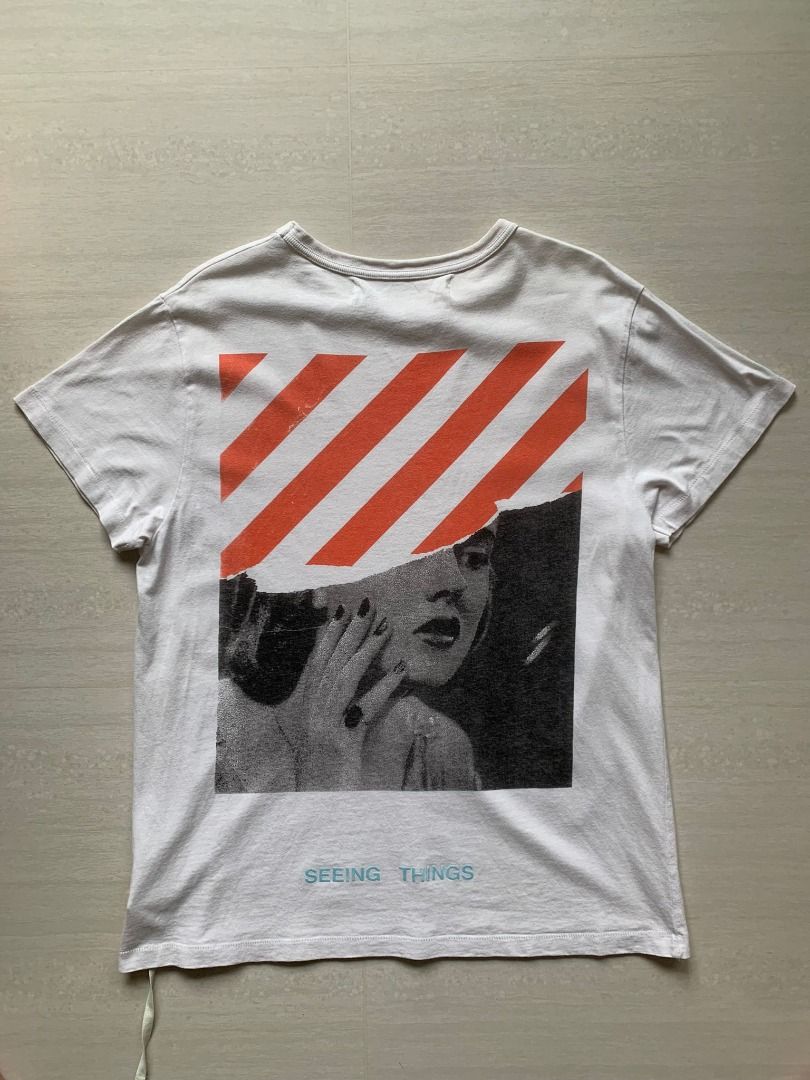 Off White Photocopy Tee White Seeing Things Men s Fashion Tops