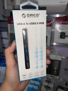 ✅✅Orico USB-A to 3-Port USB Hub with MicroSD Card Reader USB 3.0 Gray A12F