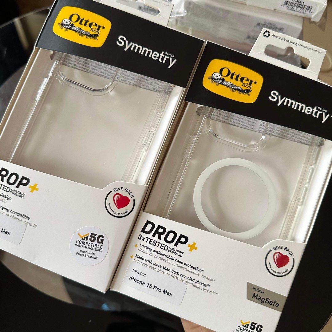 OTTERBOX SYMMETRY CLEAR MAGSAFE CASE iPhone 15 Pro Max (Category: Cases & Sleeves) located in Quezon City. Submitted by rcstny (Listing ID 1282196002, Image 1). Description: RESTOCKED! OTTERBOX SYMMETRY CLEAR MAGSAFE CASE iPhone 15 Pro Max Clear Case - 3x drop tested to military standard - Lasting antimicrobial case protection - Made with more than 50% recycled plastic ₱700 Magsafe Clear Case - 3x drop tested to military standard - wireless charg