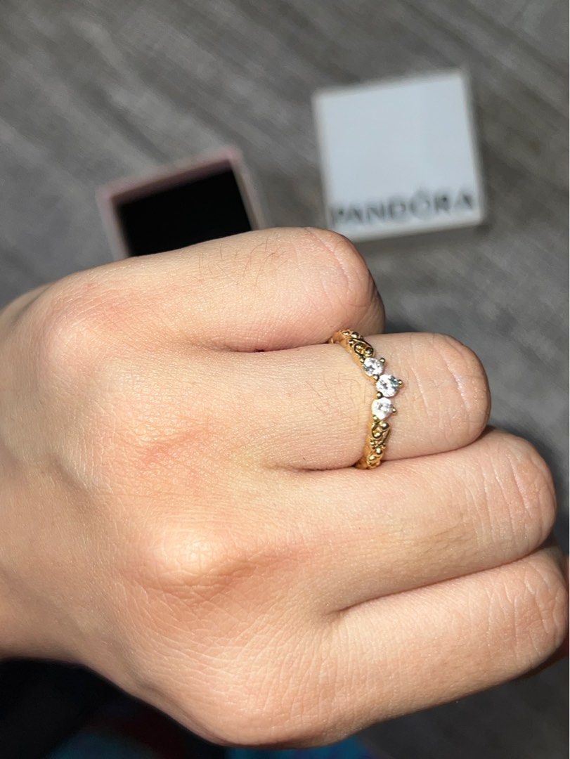 Pandora Regal Swirl Tiara Ring, Gold-Plated