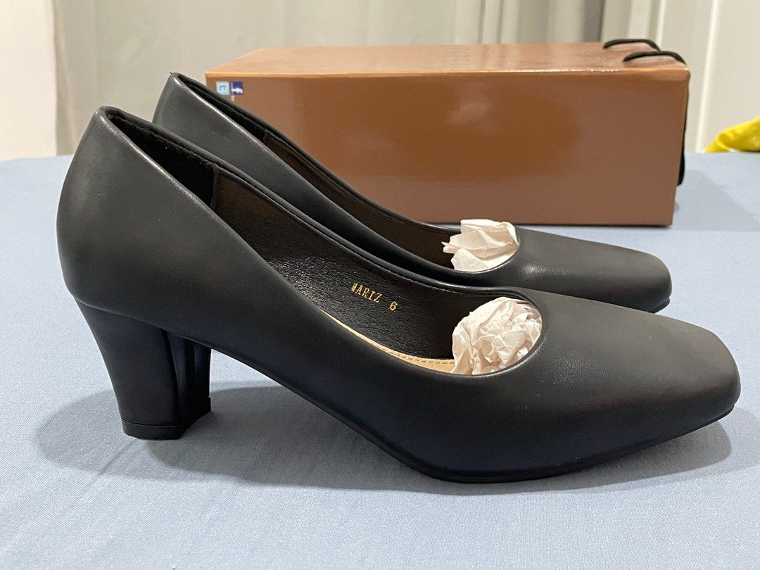 Parisian black shoes heels on sale