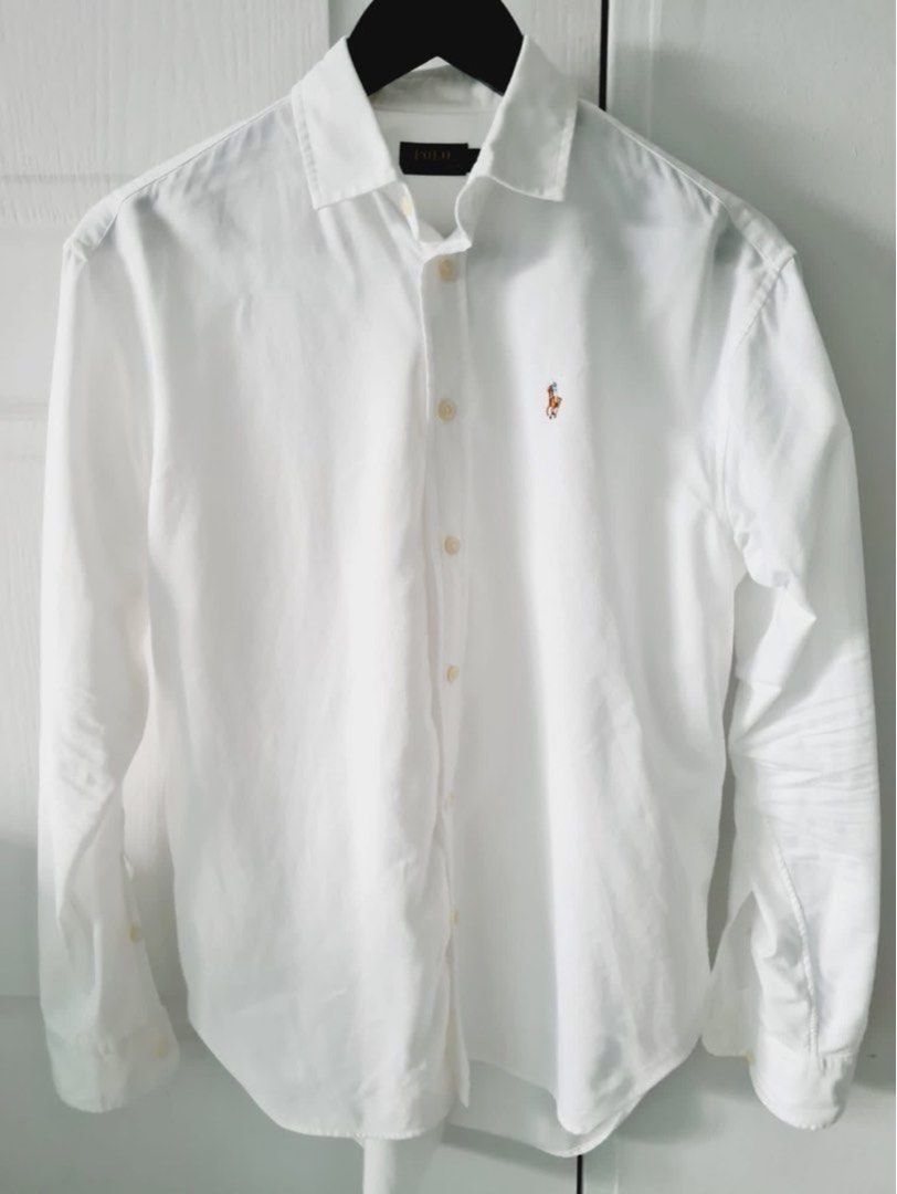 White polo dress shirt top