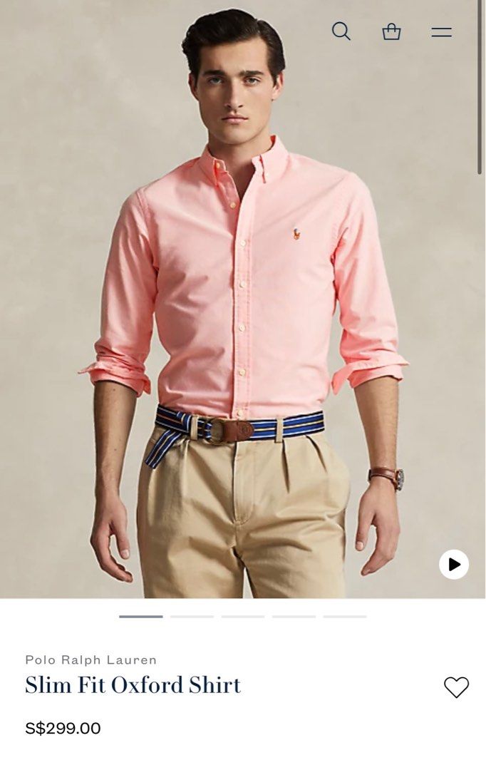 Ralph lauren sales pink oxford shirt