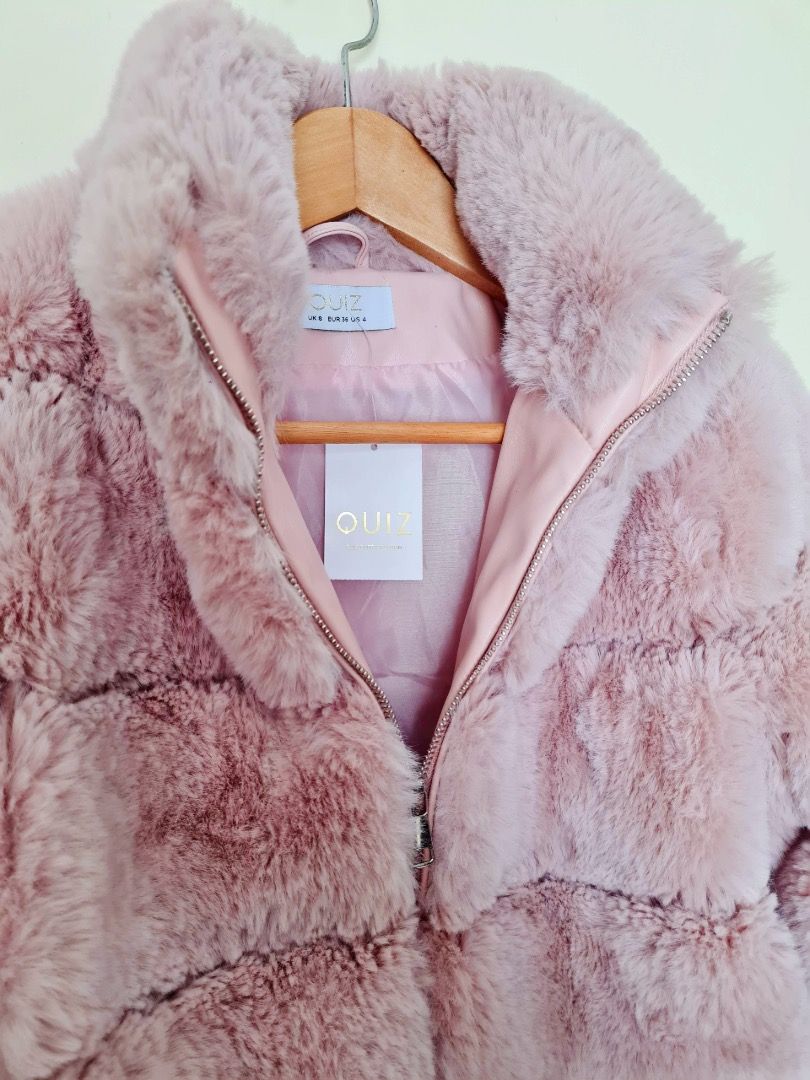Pink brand fluffy jacket hotsell