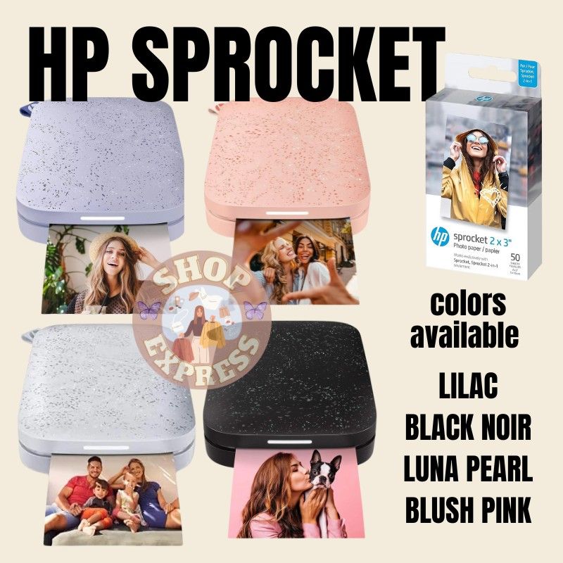 HP Sprocket Portable Photo Printer 2nd Edition (Blush) & Sprocket Photo  Paper, Sticky-Backed 20 sheets