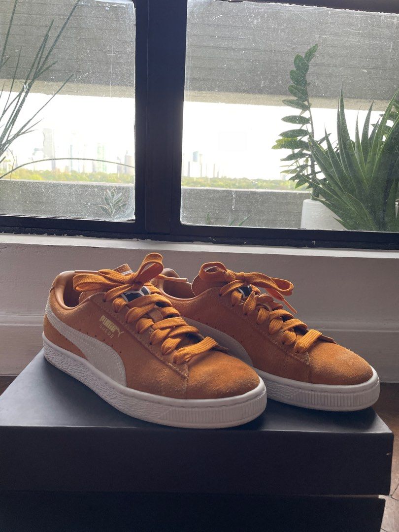 Puma Suede Classic XXI Trainers Honey Mustard and Off White