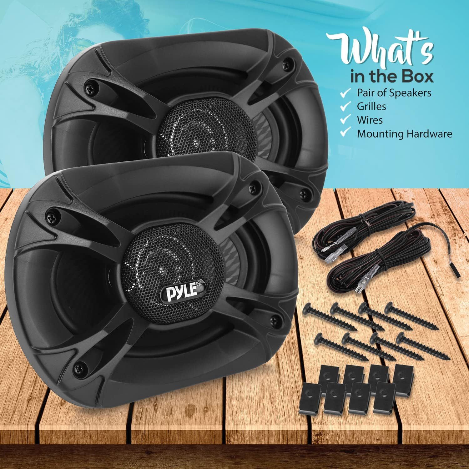 Pyle 3-Way Universal Car Stereo Speakers - 400W 6” x 8” Triaxial Loud ...